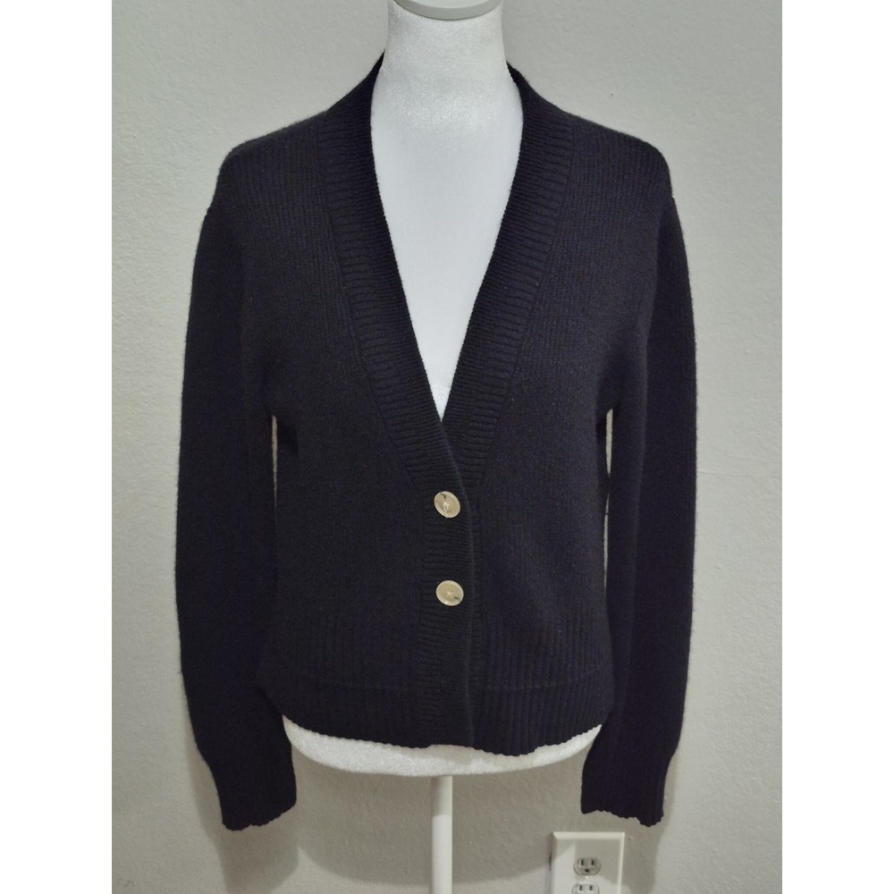 7 For All Mankind Women's Wool Cashmere Cardigan Sweater Sz S Black Casual Luxe
